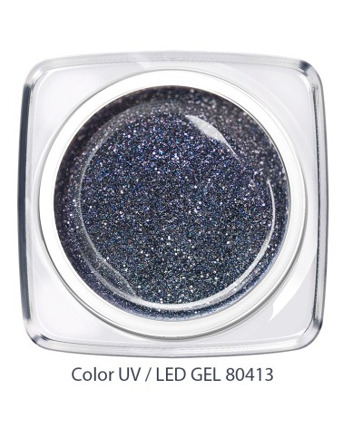 UV/LED Color Gel - Disco silber blau